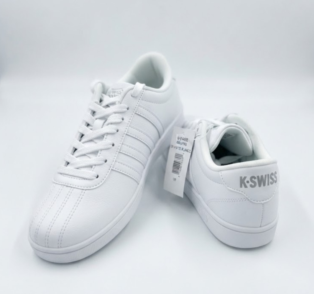 K-Swiss Women's Court Open Stripes White Sneakers Shoes Size 9 US / 41 EUR - NIB